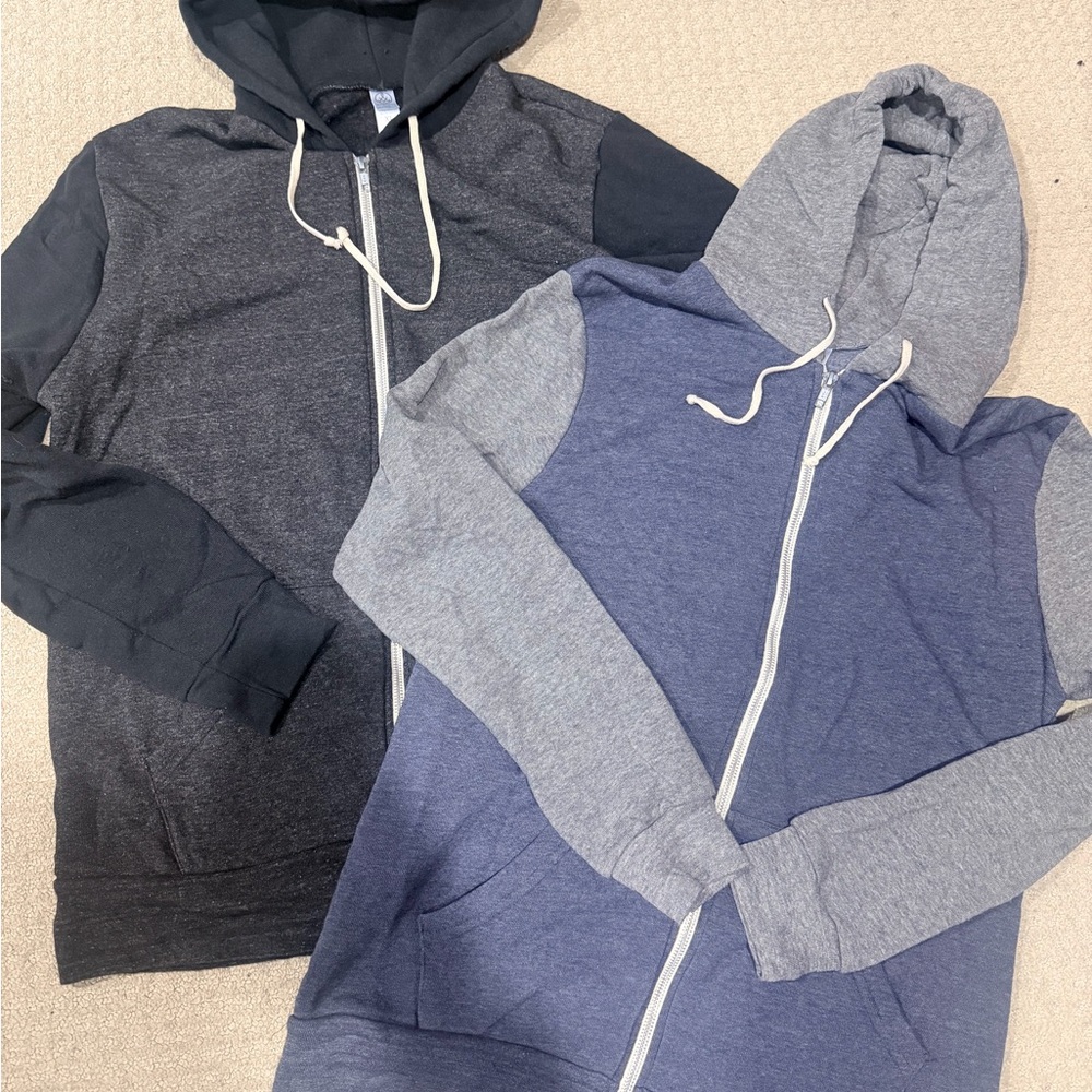2 full zip hoodies
